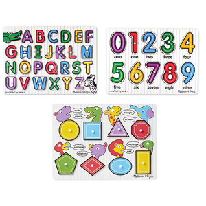Peg Puzzle Bundle - Alphabet/Numbers/Shapes Ages 3+ Years