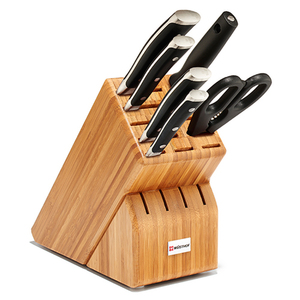 7pc Classic Ikon Knife Block Set Bamboo