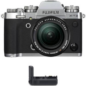 X-T3 Mirrorless Digital Camera with 18-55mm Lens and Battery Grip Kit (Silver)
