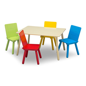 5pc Kids Table and Chairs Set Natural/Primary