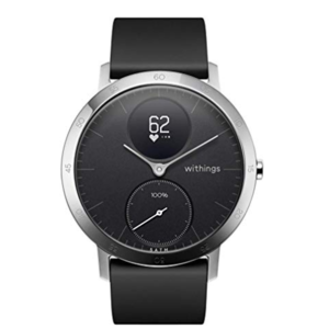 Steel HR 40MM Black Faced (silver bezel) / Black silicone wristband
