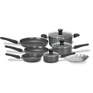 Initiatives Non-Stick 10-Piece Cookware Set - Black