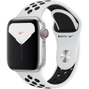 Watch Series 5 (Nike+/GPS + Cell, 40mm, Silver Aluminum, Pure Platinum/Black Nike Sport Band)