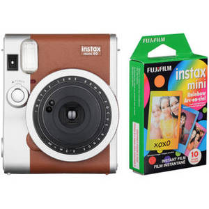 INSTAX Mini 90 Neo Classic Instant Film Camera with Single Pack of Film Kit (Brown)