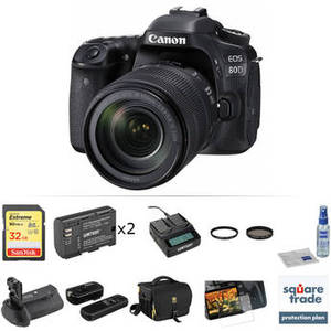 EOS 80D DSLR Camera with 18-135mm Lens Deluxe Kit