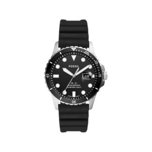 Fossil Men's FB-01 Three-Hand Date Black Silicone Watch