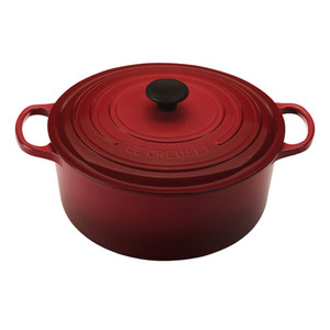 7.25qt Signature Cast Iron Round Dutch Oven Cerise