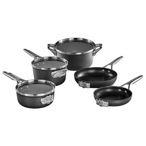 8pc Premier Space Saving Hard-Anodized Nonstick Cookware Set