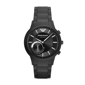 EA Connected Hybrid Smartwatch Black IP Bracelet Black Dial