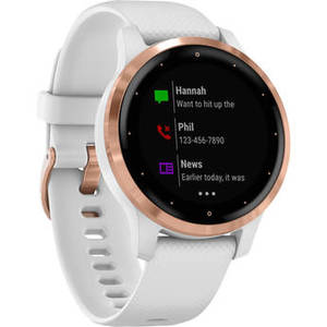 vivoactive 4S Smartwatch (40mm, Rose Gold Stainless Steel Bezel/White Case, Silicone Band)