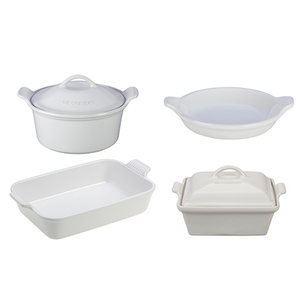 6pc Heritage Stoneware Cookware Set White