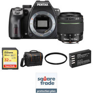 K-70 DSLR Camera with 18-55mm Lens Deluxe Kit (Black)