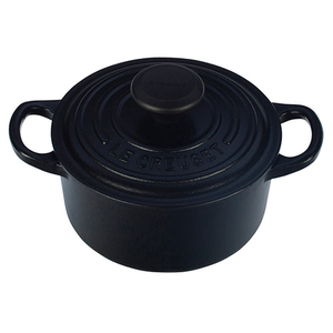 0.33qt Signature Cast Iron Mini Cocotte Matte Black