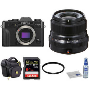 X-T30 Mirrorless Digital Camera with 23mm f/2 Lens and Accessories Kit (Black)