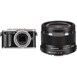 PEN E-PL9 Mirrorless Digital Camera with 25mm f/1.8 Lens Kit (Black Camera/Black Lens)