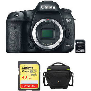 EOS 7D Mark II DSLR Camera Body with W-E1 Wi-Fi Adapter and Accessory Kit