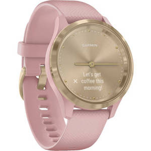 vivomove 3S Hybrid Smartwatch (39mm, Light Gold Stainless Steel Bezel/Dust Rose Case, Silicone Band)