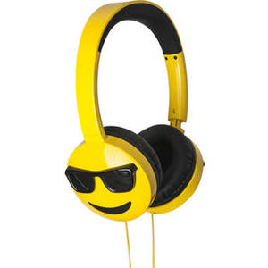 HX-HPEM02 Jamoji On-Ear Wired Headphones (Yellow, Too Cool)