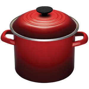 6qt Enamel on Steel Covered Stockpot Cerise