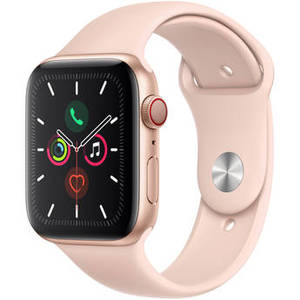 Watch Series 5 (GPS + Cell, 44mm, Gold Aluminum, Pink Sand Sport Band)