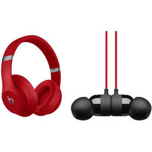 Studio3 Wireless Noise-Canceling Headphones (Red) with urBeats 3 Kit (3.5mm, Defiant Black/Red)
