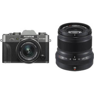 X-T30 Mirrorless Digital Camera with 15-45mm and 50mm f/2 Lenses (Charcoal Silver/Black)