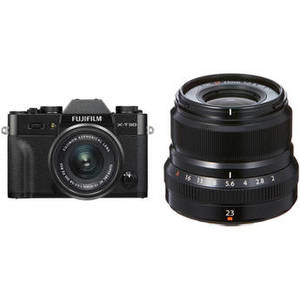 X-T30 Mirrorless Digital Camera with 15-45mm and 23mm f/2 Lenses (Black/Black)