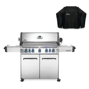 Prestige 665 Grill with Infrared Rear and Side Burners plus Grill Cover - Stainless Steel