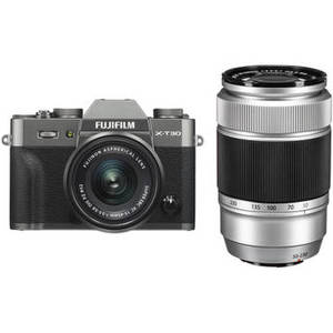 X-T30 Mirrorless Digital Camera with 15-45mm and 50-230mm Lenses Kit (Charcoal Silver/Silver)
