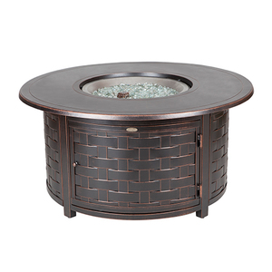 Perissa Woven Round Cast Aluminum LPG Fire Pit