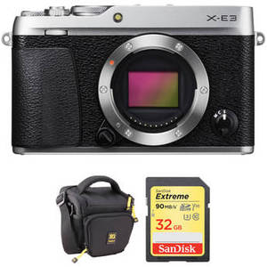 X-E3 Mirrorless Digital Camera with Accessories Kit (Body Only, Silver)