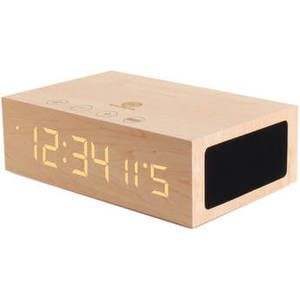 BlueSYNC TYM Bluetooth Speaker with Integrated Alarm Clock (Light Wood)