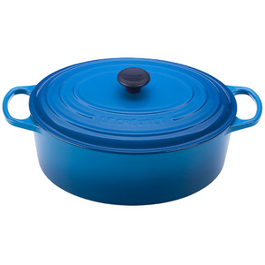 9.5qt Signature Cast Iron Oval Dutch Oven Marseille