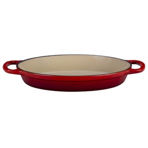 1qt Signature Cast Iron Oval Baker Cerise