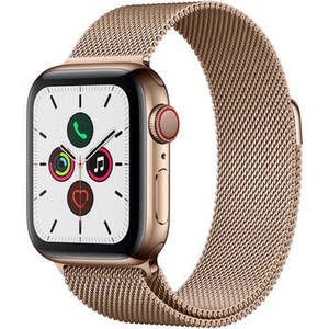 Watch Series 5 (GPS + Cell, 40mm, Gold Stainless Steel, Gold Milanese Loop)