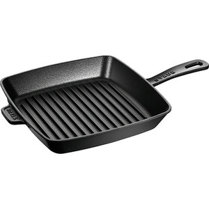 10" Cast Iron Square Grill Pan Matte Black