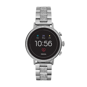 Ladies Q Venture Gen 4 HR Crystal Smartwatch Silver Bracelet
