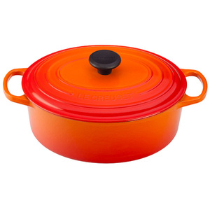 5qt Signature Cast Iron Oval Dutch Oven Flame