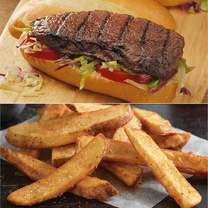 Sirloin Sandwich Steaks & Fries Combo