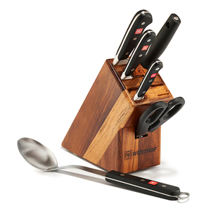 6pc Classic Knife Block Set w/ Spoon Acacia