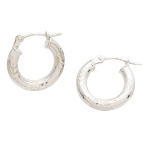 White Gold Hoop Earrings