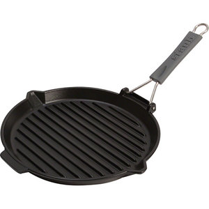 10" Cast Iron Round Folding Grill Matte Black