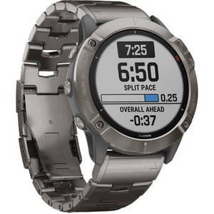 fenix 6X Multisport GPS Smartwatch (51mm, Pro Solar, Titanium / Vented Titanium Bracelet)