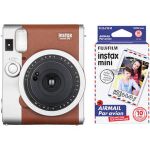INSTAX Mini 90 Neo Classic Instant Film Camera with Minions Film Kit (Brown)