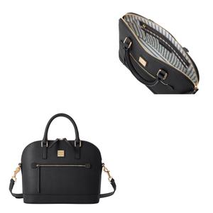 Saffiano Domed Zip Satchel