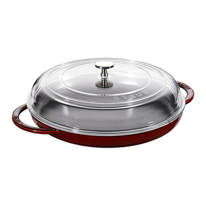 12" Cast Iron Round Steam Griddle w/ Lid Grenadine