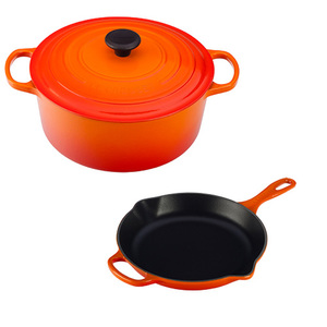 3pc Signature Cast Iron Cookware Set Flame