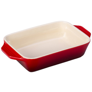 3.1qt Heritage Stoneware Rectangular Dish Cerise