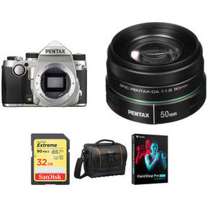 KP DSLR Camera with 50mm f/1.8 Lens and Accessories Kit (Silver)
