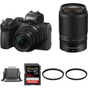 Z 50 Mirrorless Digital Camera with 16-50mm and 50-250mm Lenses and Accessories Kit